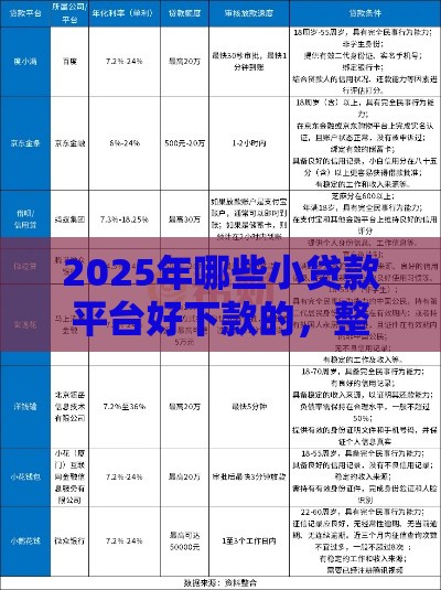 2025年哪些小贷款平台好下款的，整合5个最新正规的贷款平台