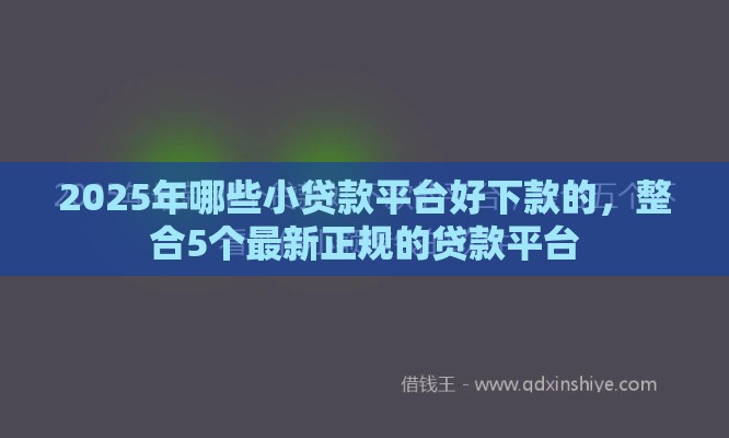 2025年哪些小贷款平台好下款的，整合5个最新正规的贷款平台