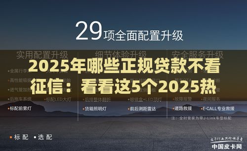 2025年哪些正规贷款不看征信：看看这5个2025热门比较正规的贷款平台