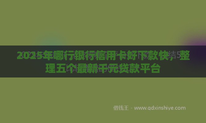 2025年哪行银行信用卡好下款快，整理五个最新千元贷款平台