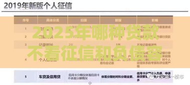 2025年哪种贷款不看征信和负债容易下款，梳理5个最新贷款平台不查征信