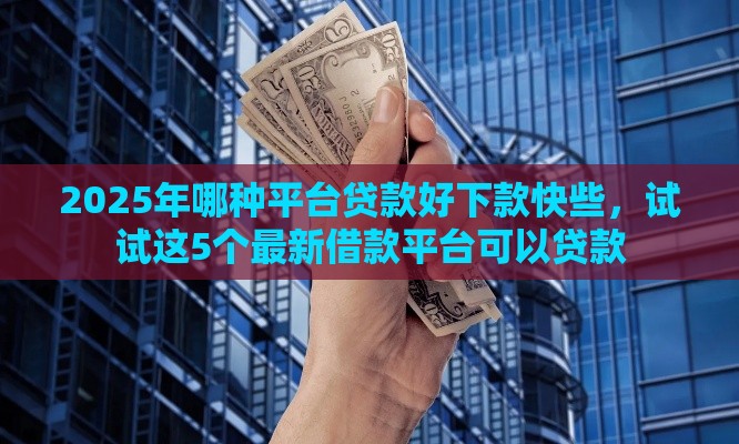 2025年哪种平台贷款好下款快些，试试这5个最新借款平台可以贷款
