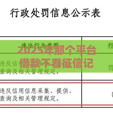 2025年那个平台借款不看征信记录：分享五个2025热门小米贷款平台