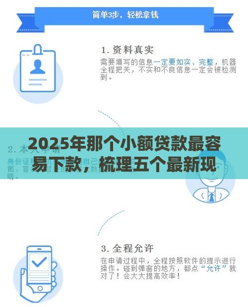 2025年那个小额贷款最容易下款，梳理五个最新现在平台好借钱
