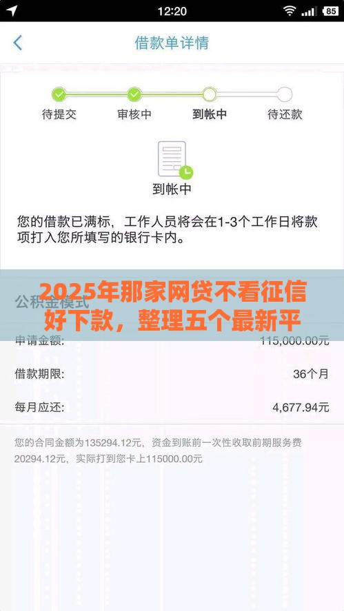 2025年那家网贷不看征信好下款，整理五个最新平台贷款逾期会怎么样