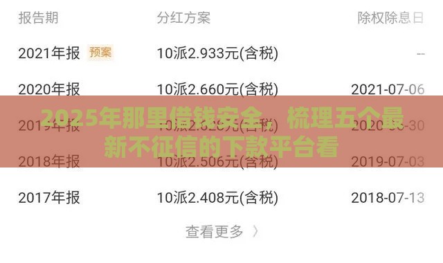 2025年那里借钱安全，梳理五个最新不征信的下款平台看