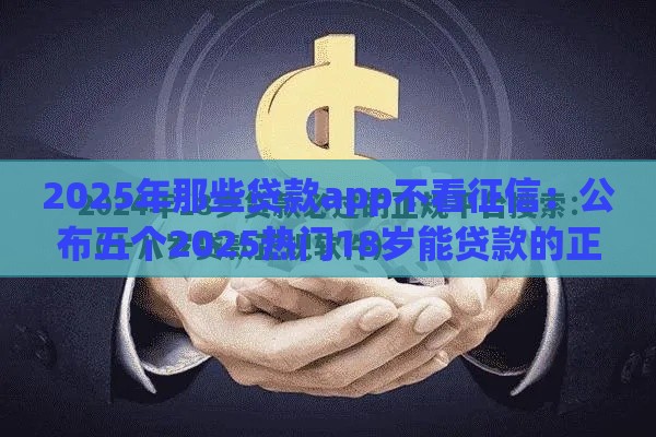 2025年那些贷款app不看征信：公布五个2025热门18岁能贷款的正规平台