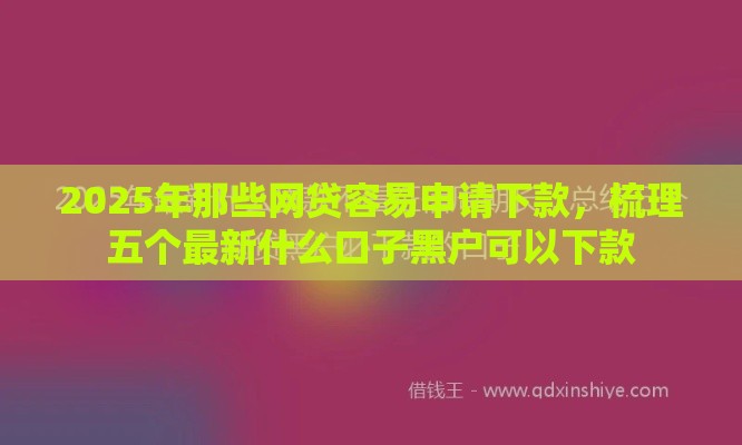2025年那些网贷容易申请下款，梳理五个最新什么口子黑户可以下款