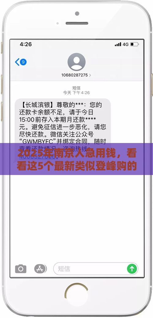 2025年南京人急用钱，看看这5个最新类似登峰购的30天口子