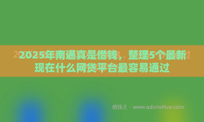2025年南通真是借钱，整理5个最新现在什么网贷平台最容易通过