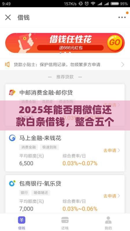 2025年能否用微信还款白条借钱，整合五个最新黑网贷口子大全