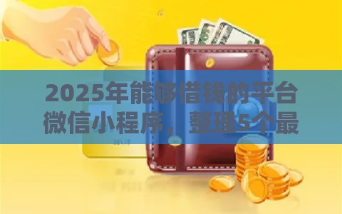 2025年能够借钱的平台微信小程序，整理5个最新网贷小平台