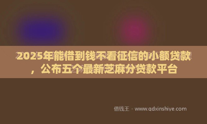 2025年能借到钱不看征信的小额贷款，公布五个最新芝麻分贷款平台