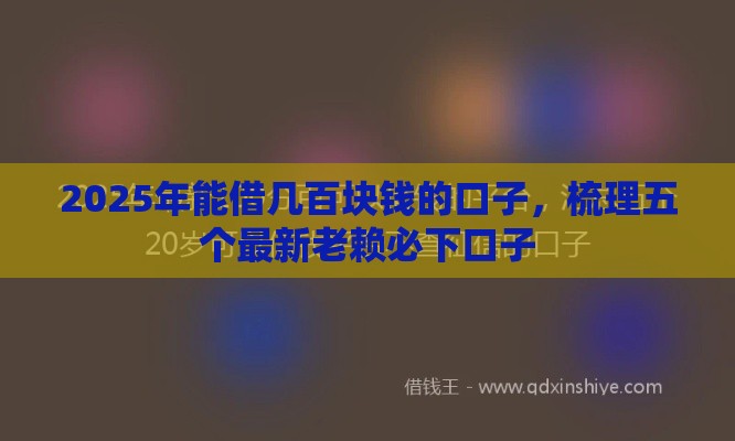 2025年能借几百块钱的口子，梳理五个最新老赖必下口子