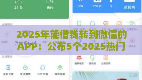 2025年能借钱转到微信的APP:公布5个2025热门综合评分不足可以在平台借到钱 2025年能借钱转到微信的APP:公布5个2025热门综合评分不足可以在平台借到钱