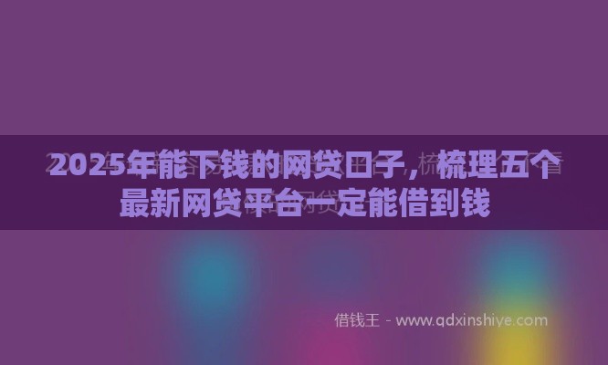 2025年能下钱的网贷口子，梳理五个最新网贷平台一定能借到钱