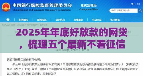 2025年年底好放款的网贷，梳理五个最新不看征信容易通过的贷款平台