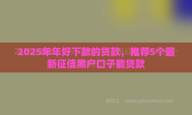 2025年年好下款的贷款，推荐5个最新征信黑户口子能贷款