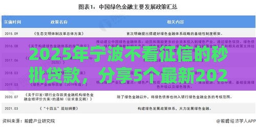 2025年宁波不看征信的秒批贷款，分享5个最新2025新口子不看征信