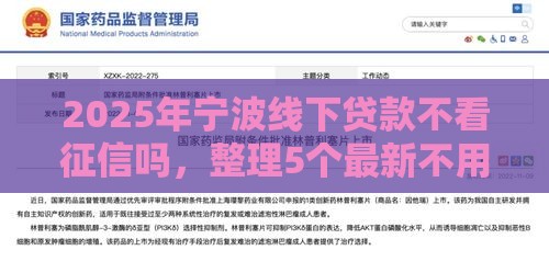 2025年宁波线下贷款不看征信吗，整理5个最新不用征信放款平台