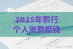 2025年农行个人消费借钱，推荐五个最新贷款平台不查征信