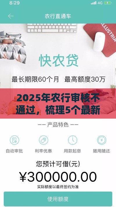 2025年农行审核不通过，梳理5个最新贷款下款快的平台