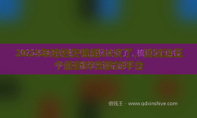 2025年拍拍贷被拒20次了，试试这五个最新好贷款的平台