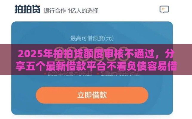 2025年拍拍贷额度审核不通过，分享五个最新借款平台不看负债容易借钱