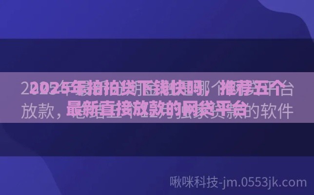 2025年拍拍贷下钱快吗，推荐五个最新直接放款的网贷平台