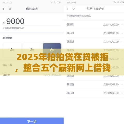 2025年拍拍贷在贷被拒，整合五个最新网上借钱平台