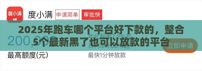 2025年跑车哪个平台好下款的，整合5个最新黑了也可以放款的平台