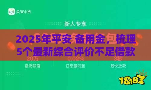 2025年平安 备用金，梳理5个最新综合评价不足借款平台能够借到钱
