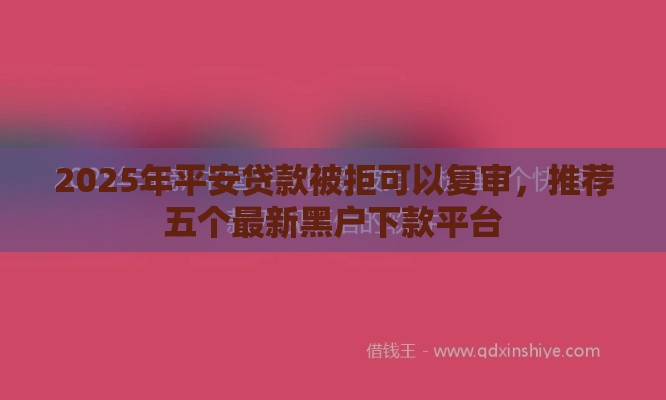 2025年平安贷款被拒可以复审，推荐五个最新黑户下款平台