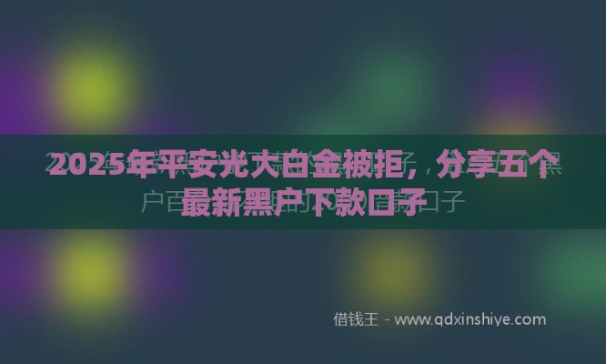2025年平安光大白金被拒，分享五个最新黑户下款口子
