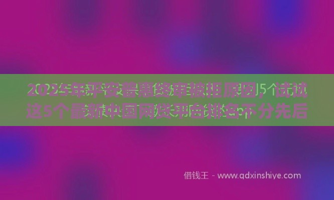 2025年平安普惠终审被拒原因，试试这5个最新中国网贷平台排名不分先后