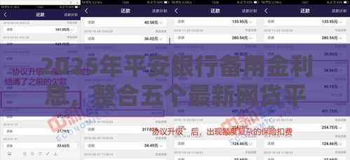 2025年平安银行备用金利息，整合五个最新网贷平台借款好审批