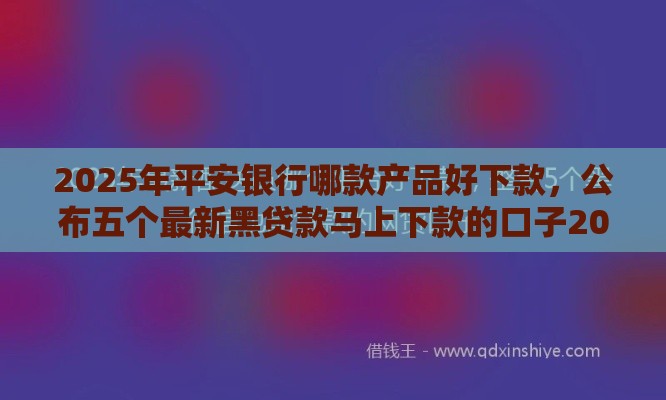 2025年平安银行哪款产品好下款，公布五个最新黑贷款马上下款的口子2025