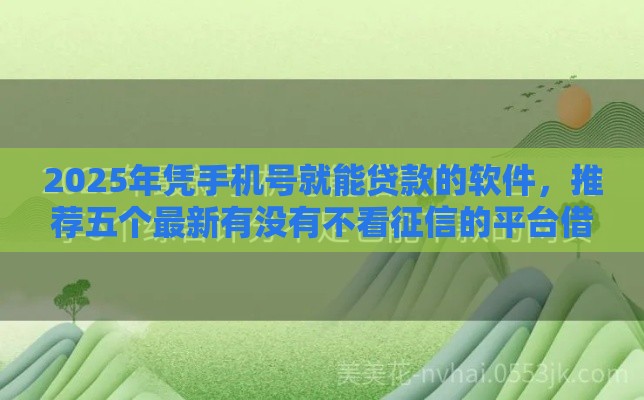 2025年凭手机号就能贷款的软件，推荐五个最新有没有不看征信的平台借钱