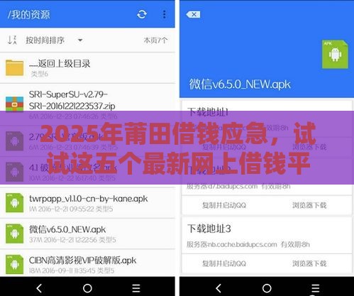 2025年莆田借钱应急，试试这五个最新网上借钱平台好借