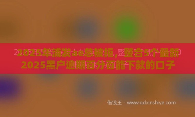 2025年浦发ae总被拒，整合5个最新2025黑户逾期百分百能下款的口子