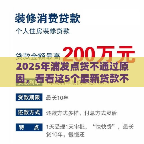 2025年浦发点贷不通过原因，看看这5个最新贷款不用还的平台