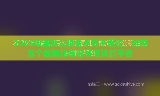 2025年浦发公积金点贷不通过，推荐五个最新比较容易借钱的平台