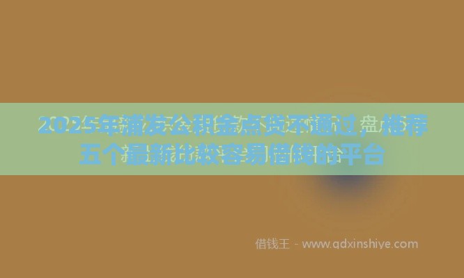 2025年浦发公积金点贷不通过，推荐五个最新比较容易借钱的平台