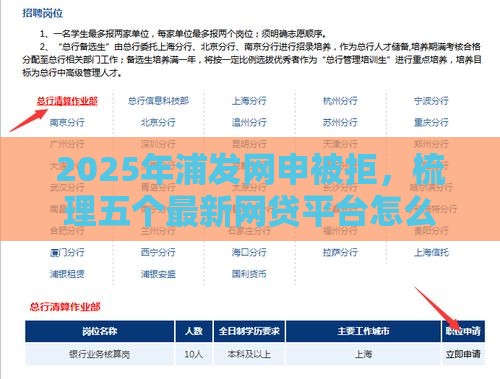 2025年浦发网申被拒，梳理五个最新网贷平台怎么投诉