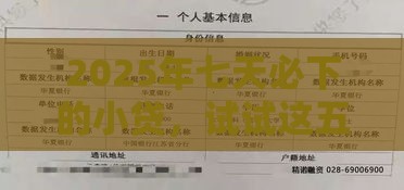 2025年七天必下的小贷，试试这五个最新小额借贷不看征信的平台