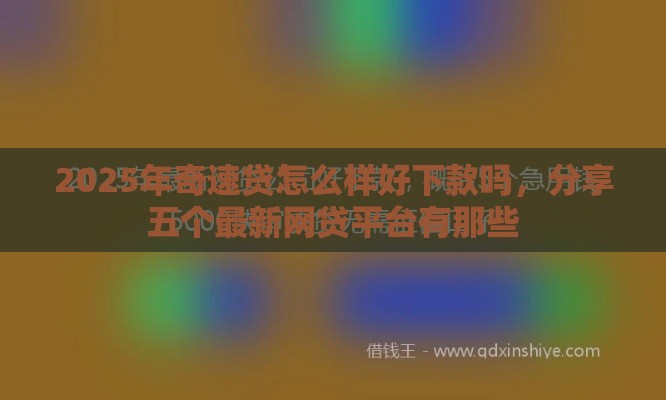 2025年奇速贷怎么样好下款吗，分享五个最新网贷平台有那些