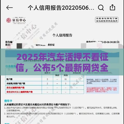 2025年汽车活押不看征信，公布5个最新网贷全拒能下款的平台