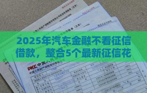 2025年汽车金融不看征信借款，整合5个最新征信花黑户都能下款的平台