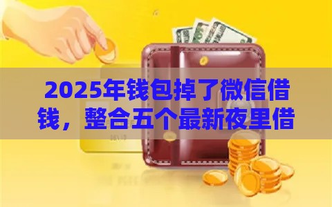 2025年钱包掉了微信借钱，整合五个最新夜里借款平台好下款