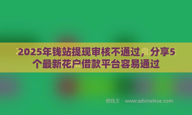 2025年钱站提现审核不通过，分享5个最新花户借款平台容易通过